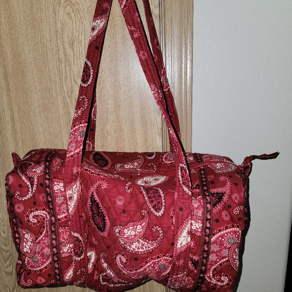 Vera Bradley Red Paisley Tote/Duffle/Travel Bag